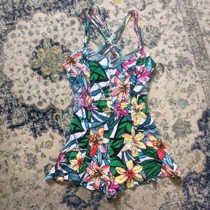Forever21 tropical floral romper